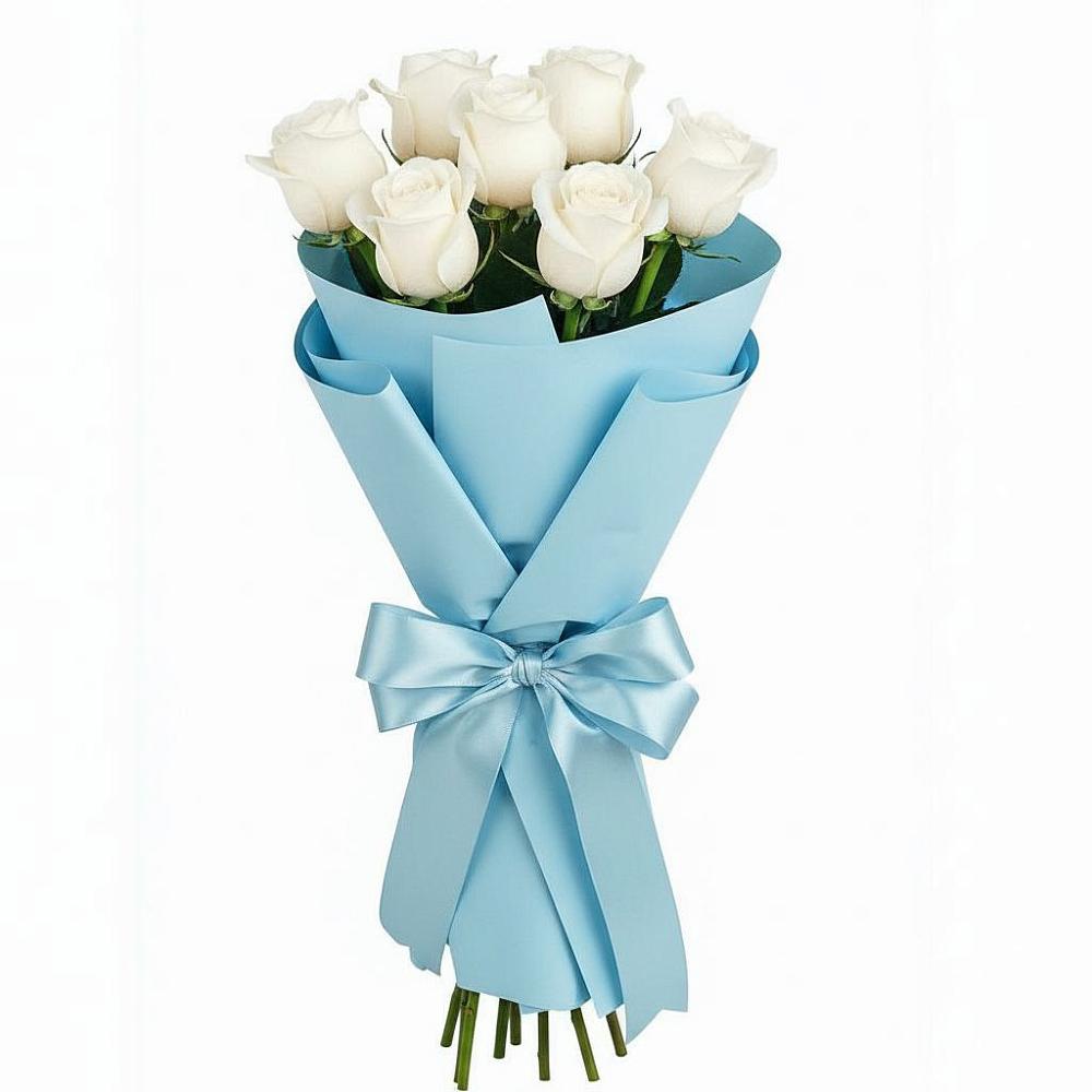 Букет 7 белых роз Проуд в Ухте