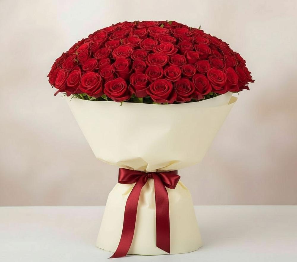 Букет 101 Красная роза Милано в Ухте