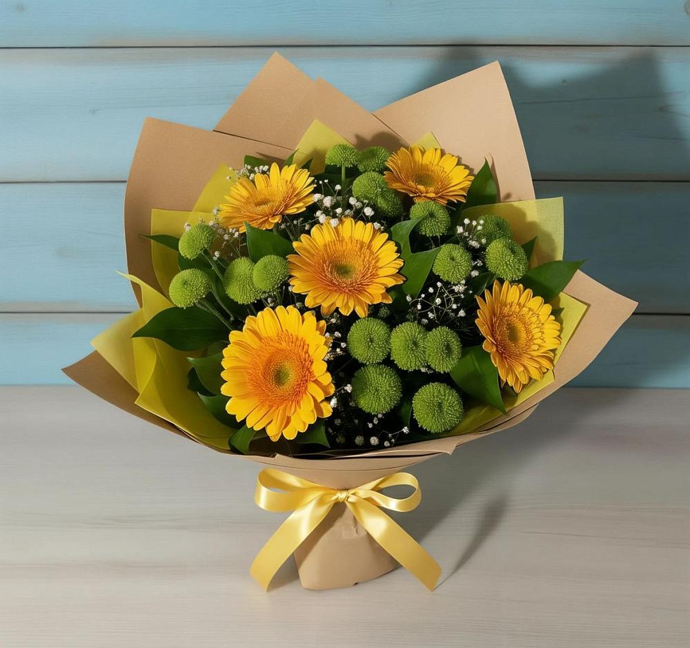 Букет цветов из: Герберы и Хризантемы в Ухте