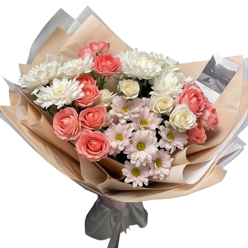 Букет цветов из: Розы и Хризантемы в Ухте