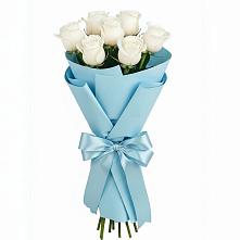 Букет 7 белых роз Проуд в Ухте